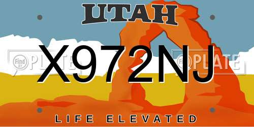 X972NJ Utah License Plate