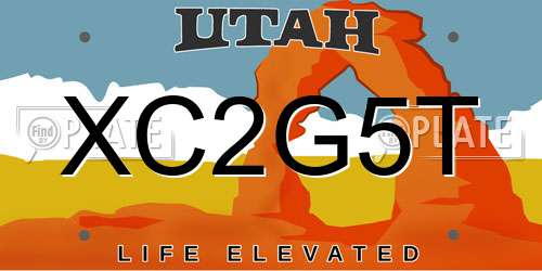 XC2G5T Utah License Plate