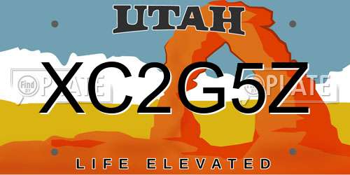 XC2G5Z Utah License Plate
