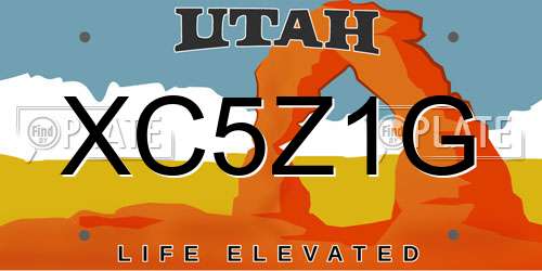 XC5Z1G Utah License Plate