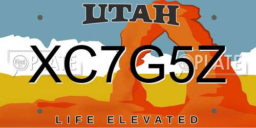 XC7G5Z Utah License Plate