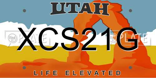 XCS21G Utah License Plate