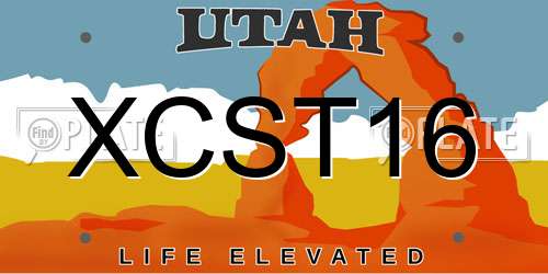 XCST16 Utah License Plate