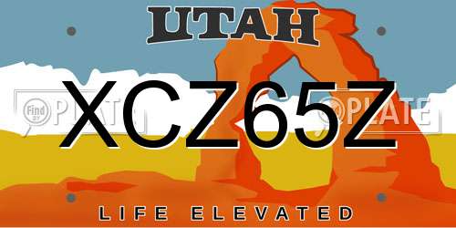 XCZ65Z Utah License Plate