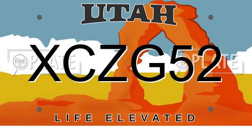 XCZG52 Utah License Plate