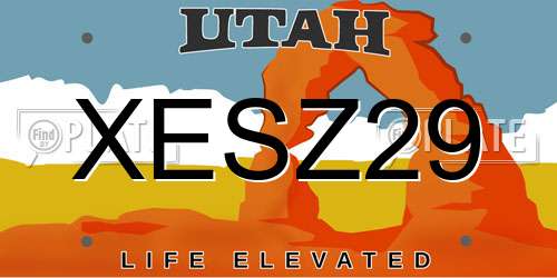 XESZ29 Utah License Plate