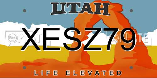 XESZ79 Utah License Plate