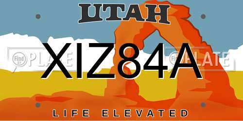 XIZ84A Utah License Plate