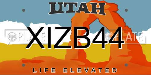 XIZB44 Utah License Plate