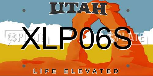 XLP06S Utah License Plate
