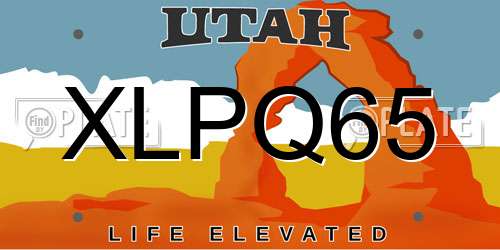 XLPQ65 Utah License Plate