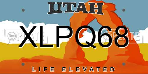 XLPQ68 Utah License Plate