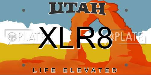 XLR8 Utah License Plate