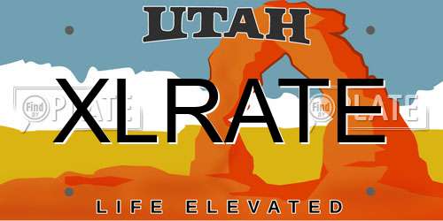 XLRATE Utah License Plate