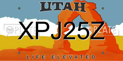 XPJ25Z Utah License Plate