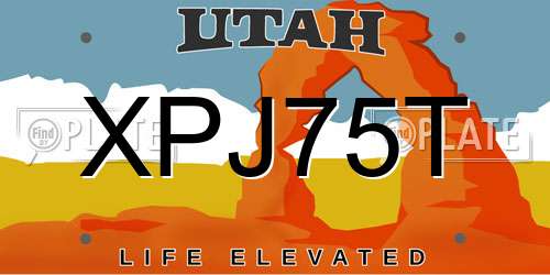 XPJ75T Utah License Plate