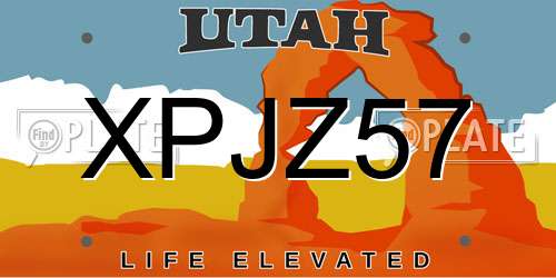 XPJZ57 Utah License Plate