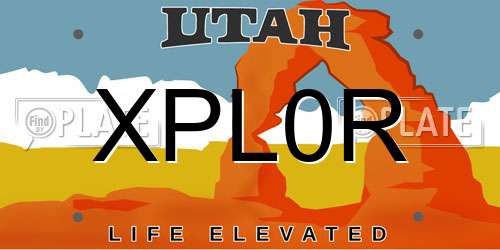 XPL0R Utah License Plate