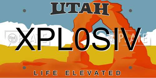 XPL0SIV Utah License Plate