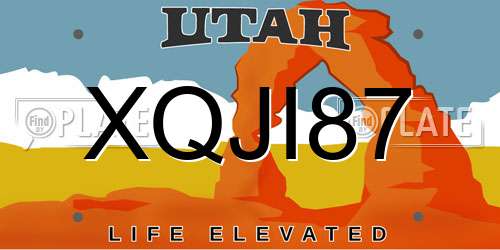 XQJI87 Utah License Plate