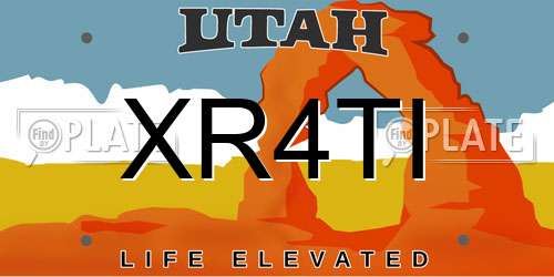 XR4TI Utah License Plate