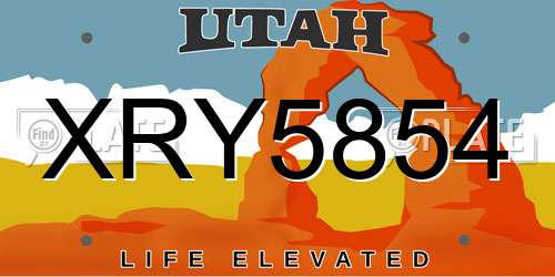 XRY5854 Utah License Plate