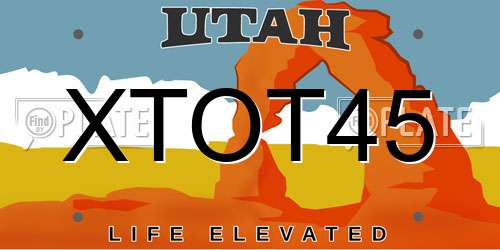 XTOT45 Utah License Plate
