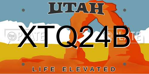XTQ24B Utah License Plate
