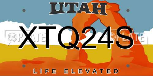 XTQ24S Utah License Plate