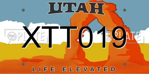 XTT019 Utah License Plate