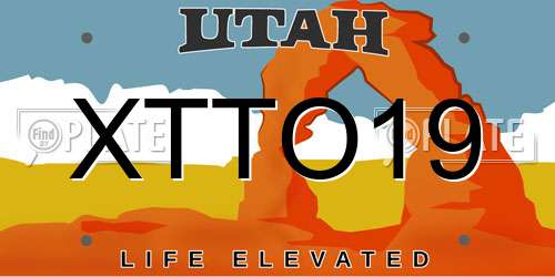 XTTO19 Utah License Plate