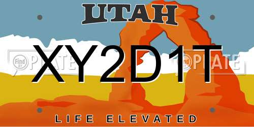 XY2D1T Utah License Plate