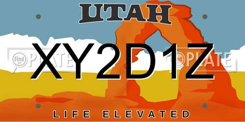 XY2D1Z Utah License Plate