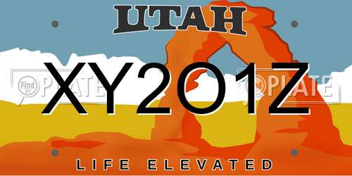 XY2O1Z Utah License Plate