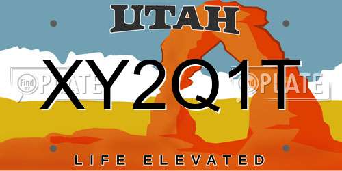 XY2Q1T Utah License Plate