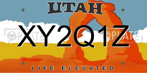 XY2Q1Z Utah License Plate