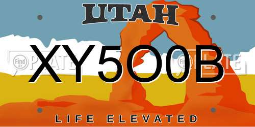 XY5O0B Utah License Plate
