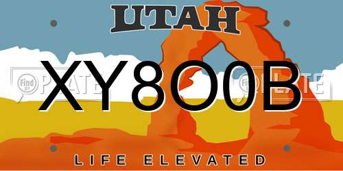 XY8O0B Utah License Plate