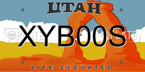 XYB00S Utah License Plate
