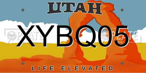 XYBQ05 Utah License Plate