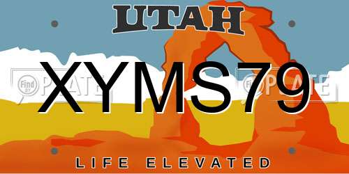 XYMS79 Utah License Plate