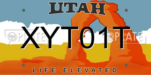 XYT01T Utah License Plate