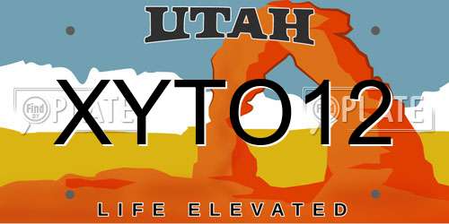 XYTO12 Utah License Plate
