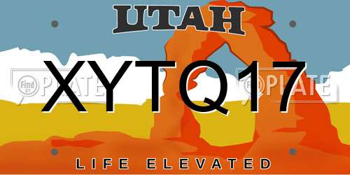XYTQ17 Utah License Plate