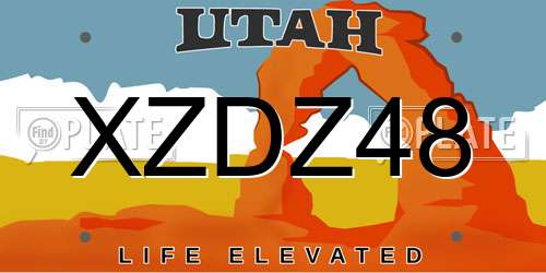 XZDZ48 Utah License Plate