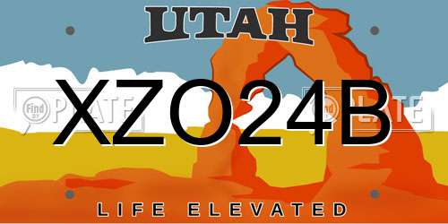 XZO24B Utah License Plate