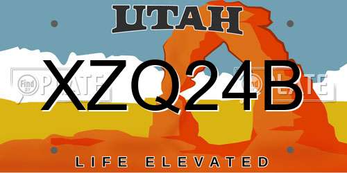 XZQ24B Utah License Plate