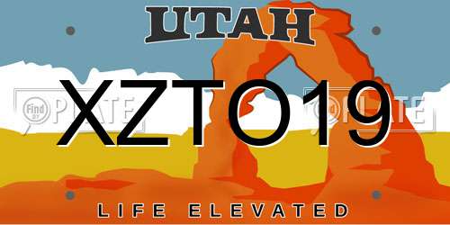 XZTO19 Utah License Plate