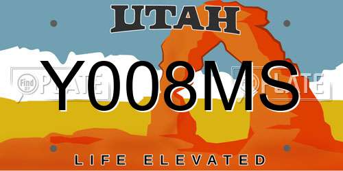 Y008MS Utah License Plate
