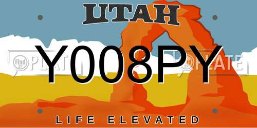 Y008PY Utah License Plate